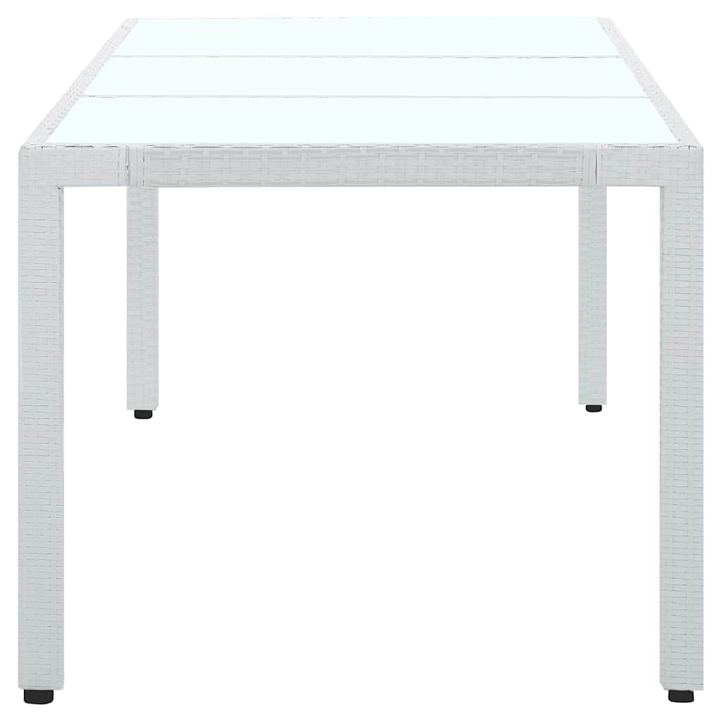 Garden Table White 190x90x75 cm Poly Rattan