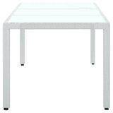 Garden Table White 190x90x75 cm Poly Rattan
