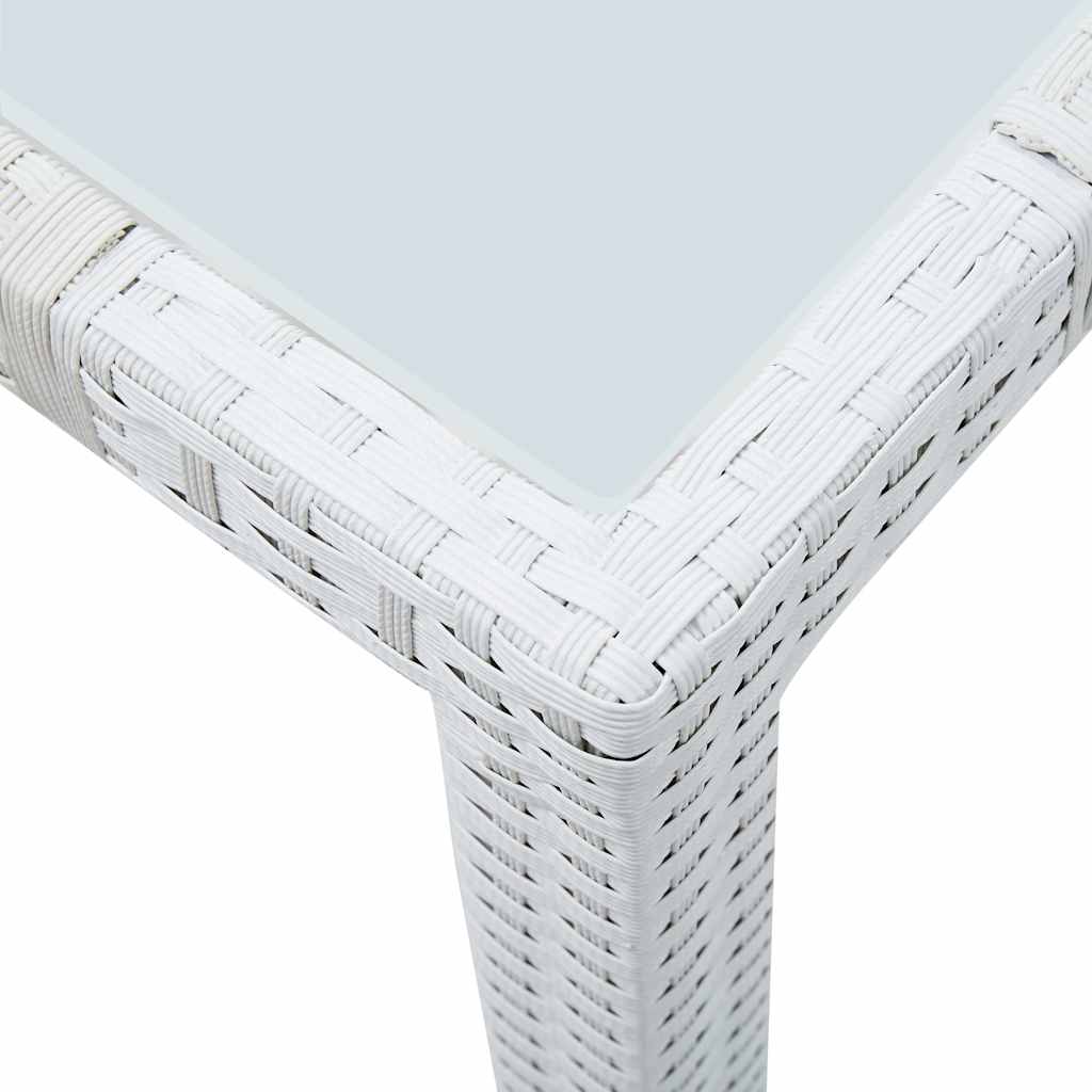 Garden Table White 190x90x75 cm Poly Rattan