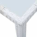 Garden Table White 190x90x75 cm Poly Rattan