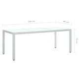 Garden Table White 190x90x75 cm Poly Rattan