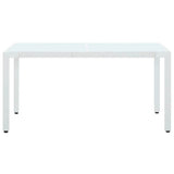 Garden Table White 150x90x75 cm Poly Rattan