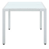 Garden Table White 150x90x75 cm Poly Rattan - Side View