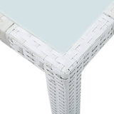 Garden Table White 150x90x75 cm Poly Rattan - Top-Down View