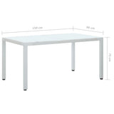 Garden Table White 150x90x75 cm Poly Rattan