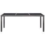 9 Piece Outdoor Dining Set Poly Rattan Grey