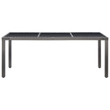 9 Piece Outdoor Dining Set Poly Rattan Grey - Side View