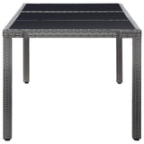 9 Piece Outdoor Dining Set Poly Rattan Grey - Top-Down View