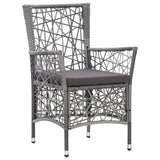 9 Piece Outdoor Dining Set Poly Rattan Grey - 45-Degree Angle
