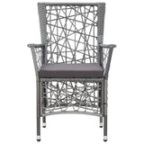 9 Piece Outdoor Dining Set Poly Rattan Grey - Rear View