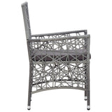 9 Piece Outdoor Dining Set Poly Rattan Grey - Close-Up Angle