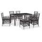 7 Piece Outdoor Dining Set Poly Rattan Grey