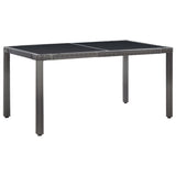 7 Piece Outdoor Dining Set Poly Rattan Grey