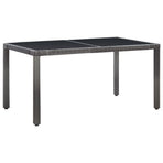 7 Piece Outdoor Dining Set Poly Rattan Grey