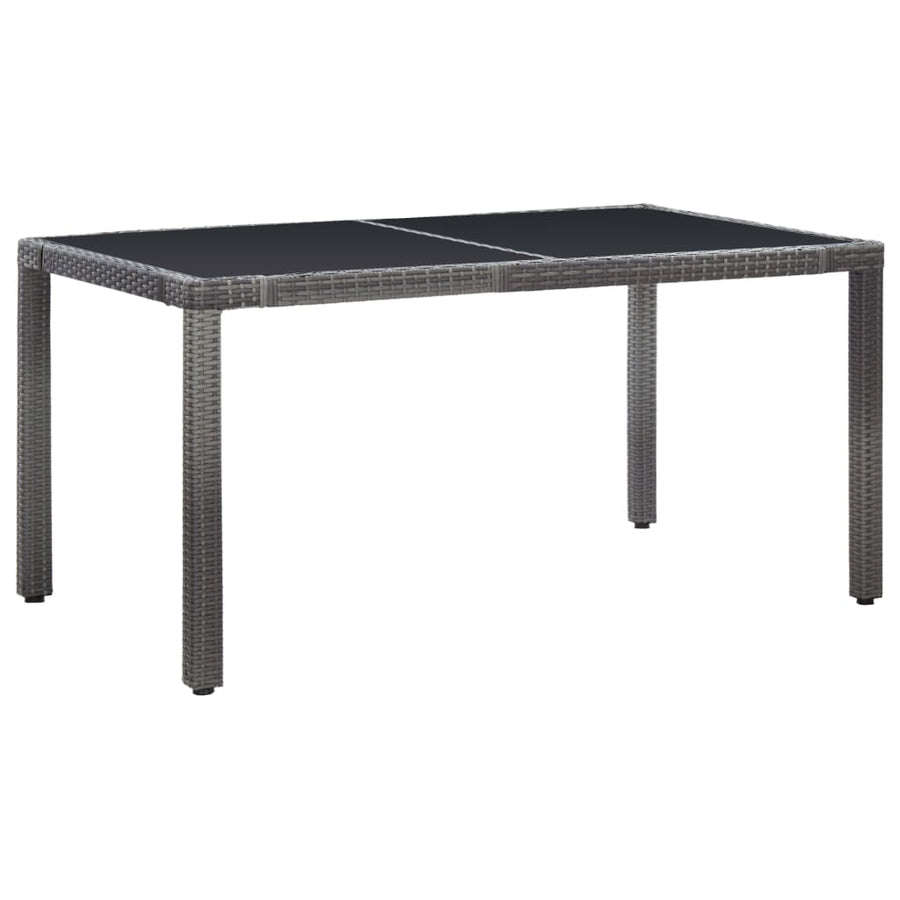 7 Piece Outdoor Dining Set Poly Rattan Grey