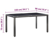 7 Piece Outdoor Dining Set Poly Rattan Grey