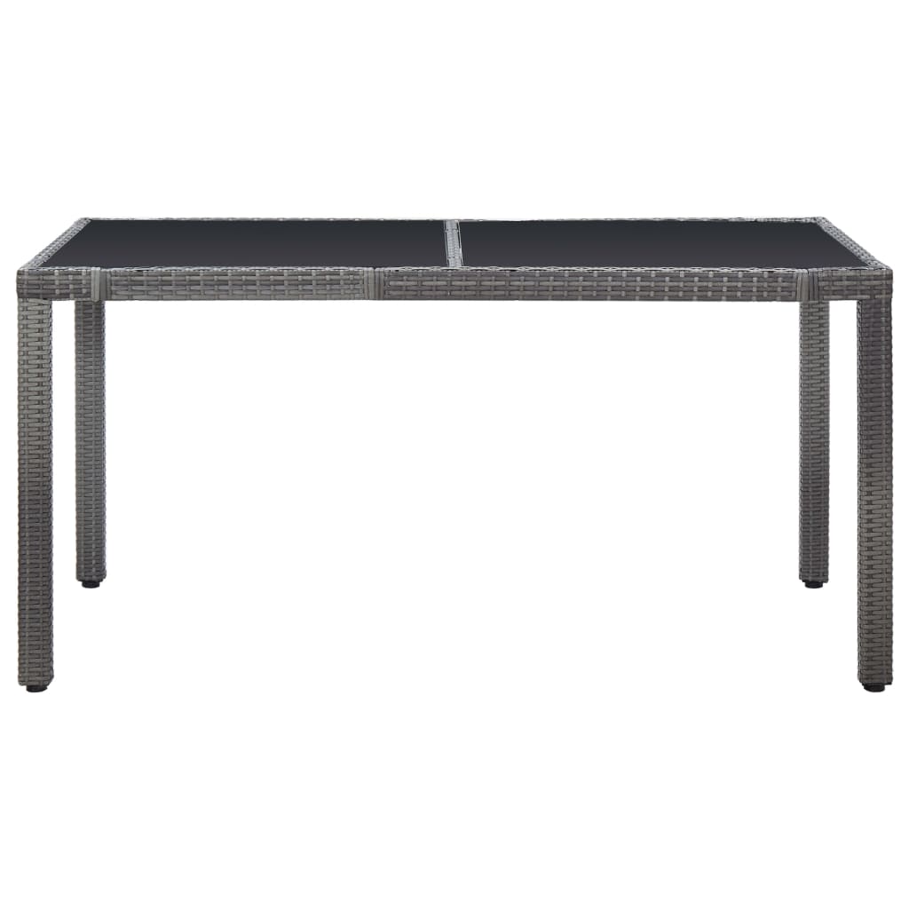 7 Piece Outdoor Dining Set Poly Rattan Grey