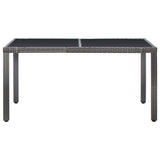 7 Piece Outdoor Dining Set Poly Rattan Grey