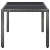 7 Piece Outdoor Dining Set Poly Rattan Grey