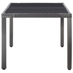 7 Piece Outdoor Dining Set Poly Rattan Grey