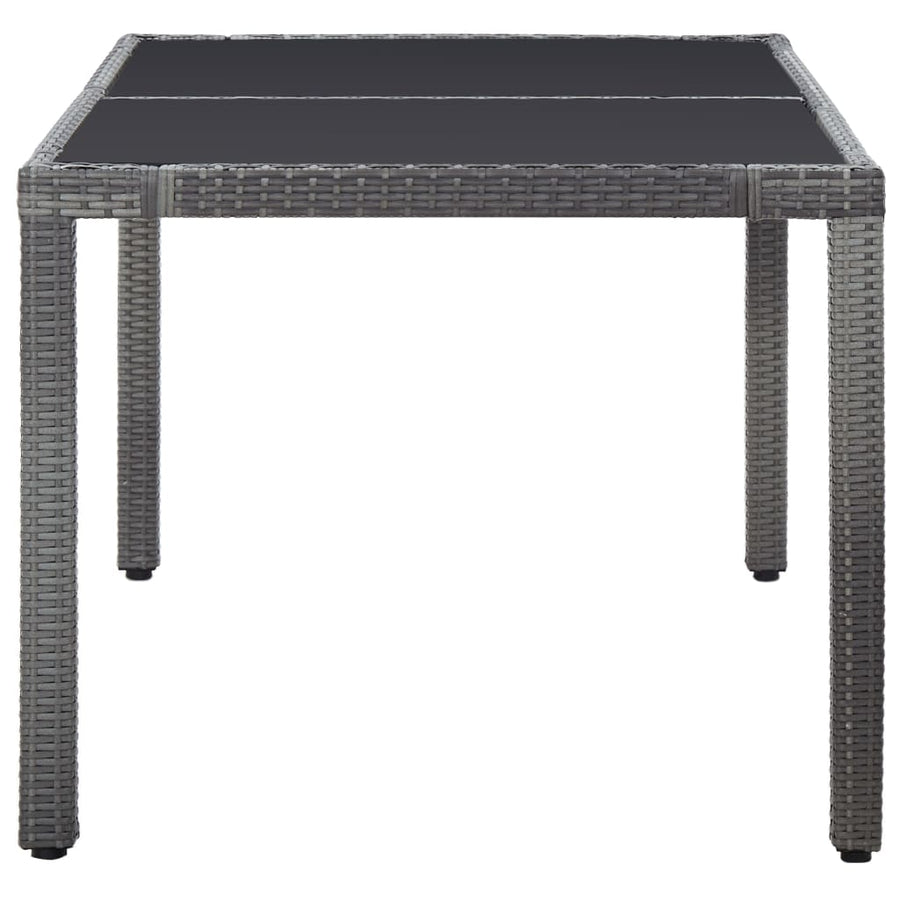 7 Piece Outdoor Dining Set Poly Rattan Grey