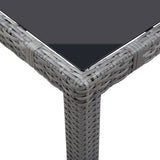7 Piece Outdoor Dining Set Poly Rattan Grey
