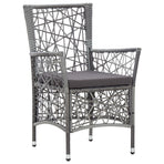 7 Piece Outdoor Dining Set Poly Rattan Grey