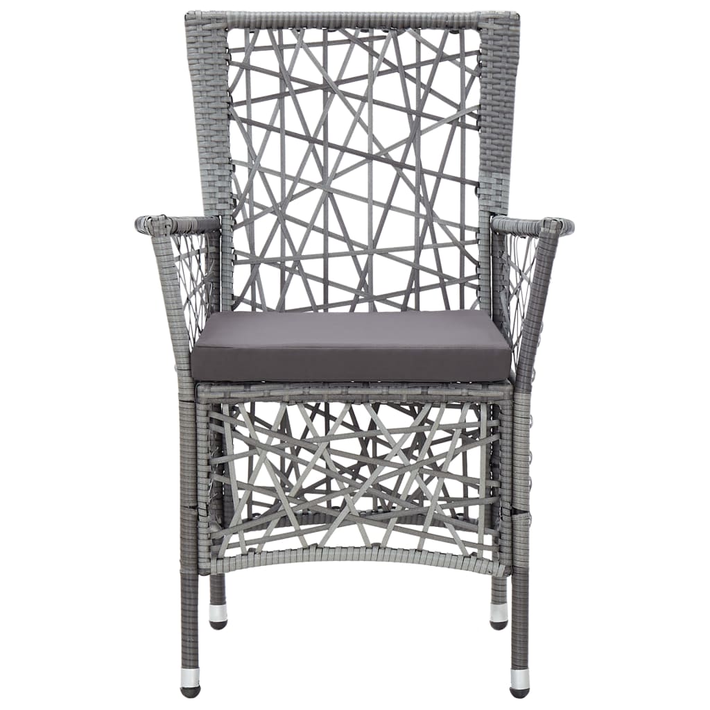 7 Piece Outdoor Dining Set Poly Rattan Grey