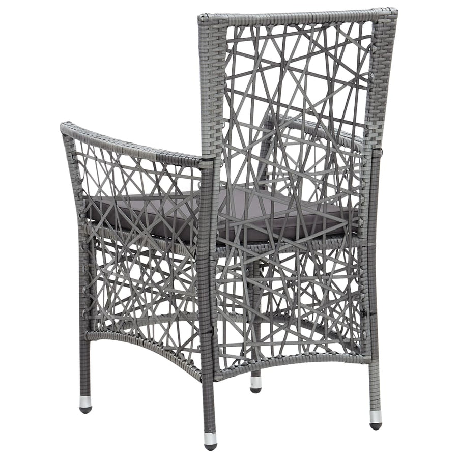 7 Piece Outdoor Dining Set Poly Rattan Grey