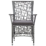 Outdoor Chairs 2 pcs with Cushions Poly Rattan Grey