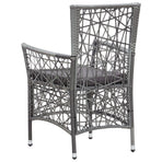 Outdoor Chairs 2 pcs with Cushions Poly Rattan Grey