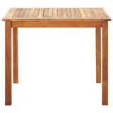 5 Piece Dining Set Poly Rattan and Solid Acacia Wood Grey - Side View