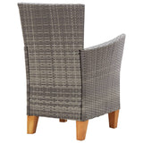 5 Piece Dining Set Poly Rattan and Solid Acacia Wood Grey - Extra Image