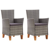 Garden Chairs 2 pcs with Cushions Poly Rattan Grey