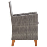 Garden Chairs 2 pcs with Cushions Poly Rattan Grey - Top-Down View