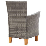 Garden Chairs 2 pcs with Cushions Poly Rattan Grey - 45-Degree Angle