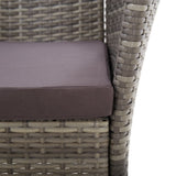 Garden Chairs 2 pcs with Cushions Poly Rattan Grey - Rear View