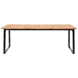 9 Piece Outdoor Dining Set Poly Rattan and Acacia Wood Black
