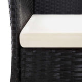 9 Piece Outdoor Dining Set Poly Rattan and Acacia Wood Black - Extra Image