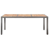 9 Piece Outdoor Dining Set with Cushions Poly Rattan Grey - Side View