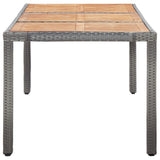 9 Piece Outdoor Dining Set with Cushions Poly Rattan Grey - Top-Down View