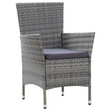 9 Piece Outdoor Dining Set with Cushions Poly Rattan Grey - Rear View