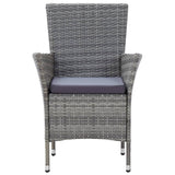 9 Piece Outdoor Dining Set with Cushions Poly Rattan Grey - Low Angle