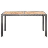 7 Piece Outdoor Dining Set with Cushions Poly Rattan Grey - Side View