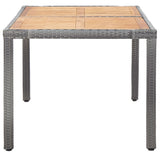 7 Piece Outdoor Dining Set with Cushions Poly Rattan Grey - Top-Down View
