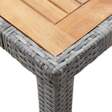 7 Piece Outdoor Dining Set with Cushions Poly Rattan Grey - 45-Degree Angle