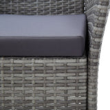 7 Piece Outdoor Dining Set with Cushions Poly Rattan Grey - Extra Image