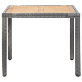 5 Piece Outdoor Dining Set with Cushions Poly Rattan Grey - Side View