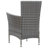 5 Piece Outdoor Dining Set with Cushions Poly Rattan Grey - Low Angle