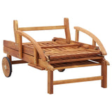 Sun Lounger with Cushion Solid Acacia Wood - Close-Up Angle